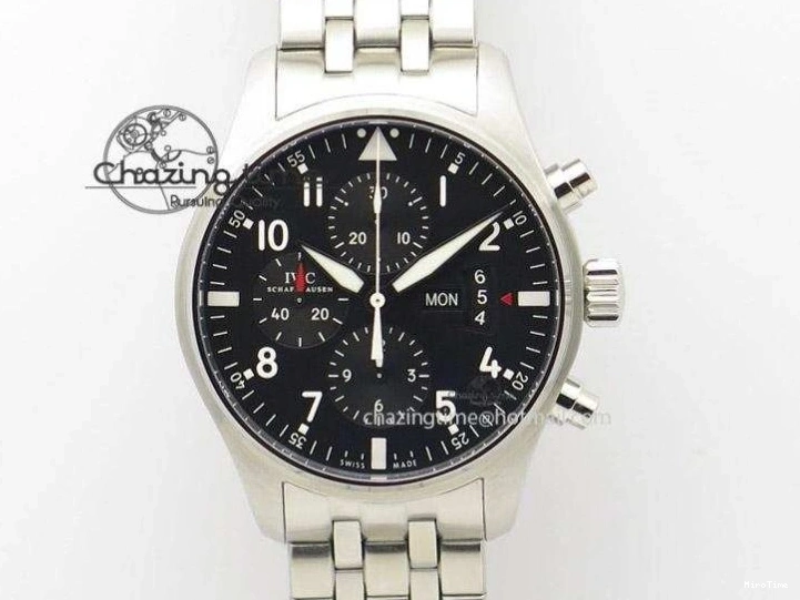 MIROTIME 0218 GoodFit Big Pilot Real PR IW500912 ZF Best Edition Black Dial On Black Leather Strap A 7287